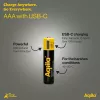 AQIILA batterie ricaricabili AAA NiMH con USB-C, 1,2 V, 600 mAh, confezione da 4 AQ60AAA374C4