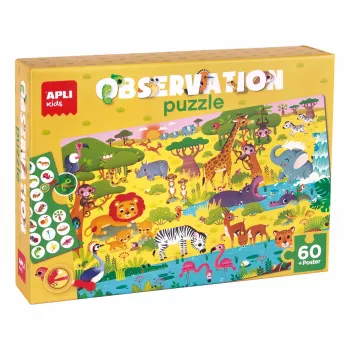AGIPA Junior puzzle di osservazione La savana, 60 pezzi, scatola di cartone, 4+ anni 19221