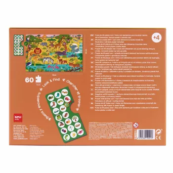 AGIPA Junior puzzle di osservazione La savana, 60 pezzi, scatola di cartone, 4+ anni 19221