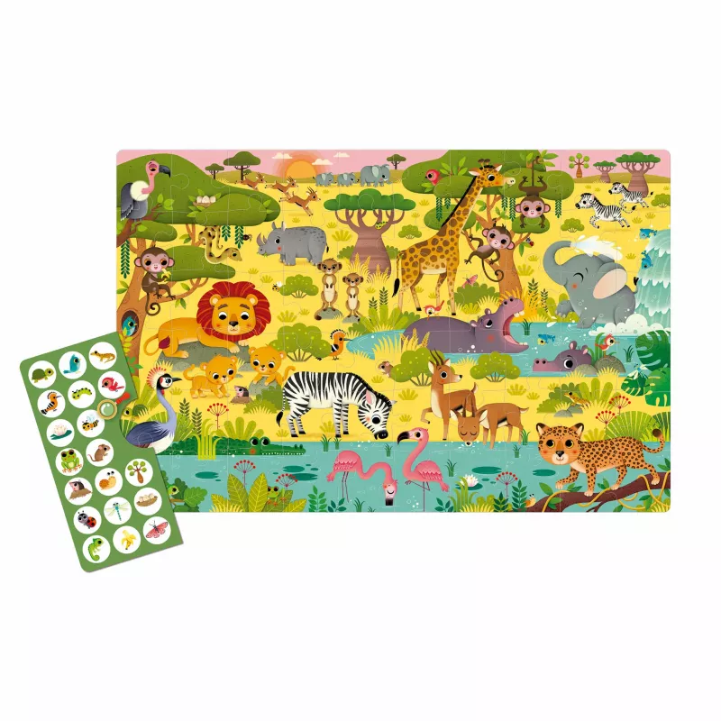 AGIPA Junior puzzle di osservazione La savana, 60 pezzi, scatola di cartone, 4+ anni 19221