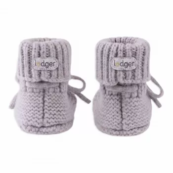 Lodger Slipper Merino Wool scarpine per neonato, Stone, 0-6 mesi