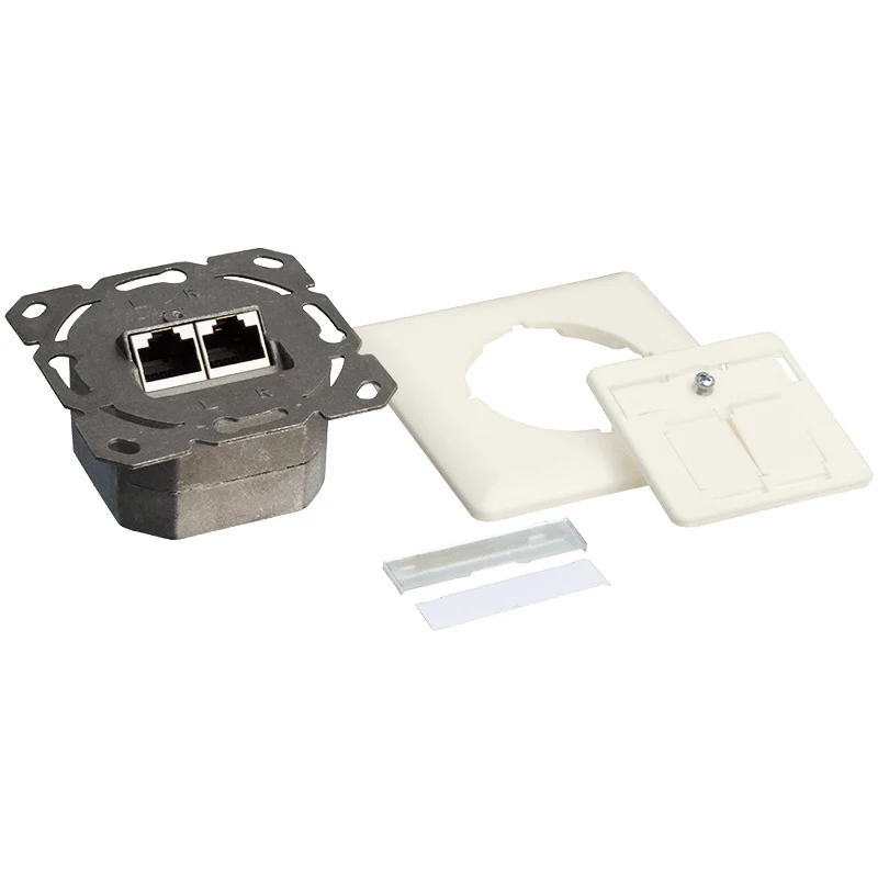DSIT DC-Wall-In-STP6-I presa doppia RJ45 da incasso Cat. 6 schermata, avorio