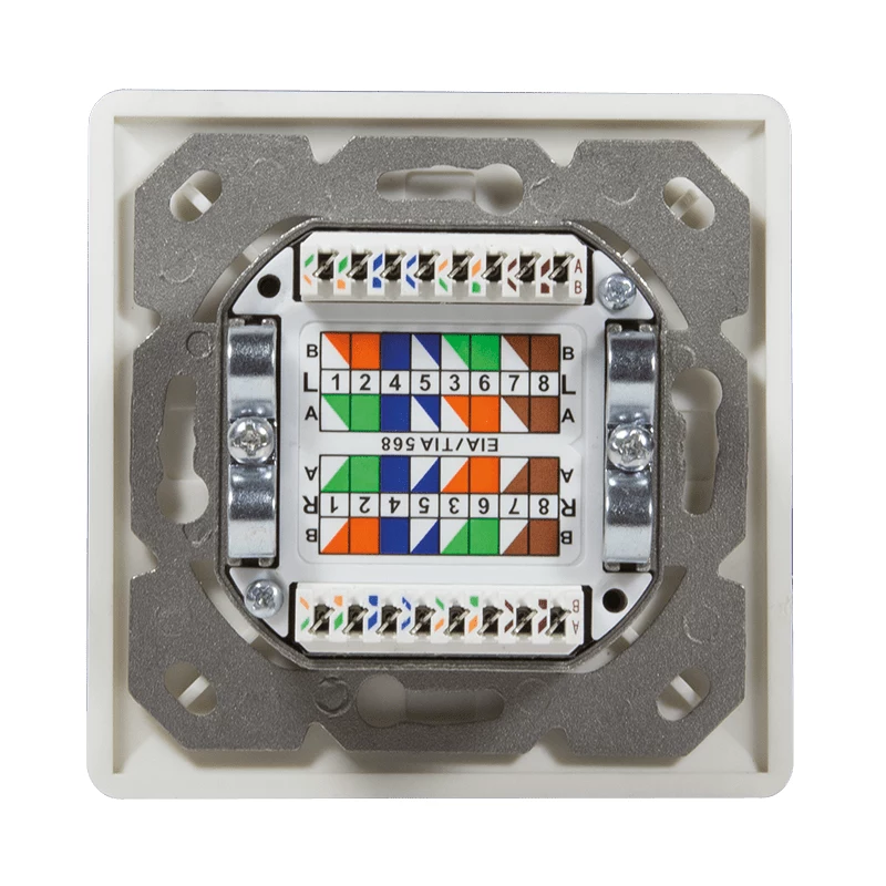 DSIT DC-Wall-In-STP6-I presa doppia RJ45 da incasso Cat. 6 schermata, avorio