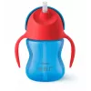 Philips AVENT bicchiere con cannuccia flessibile, 200 ml, 9m+, blu
