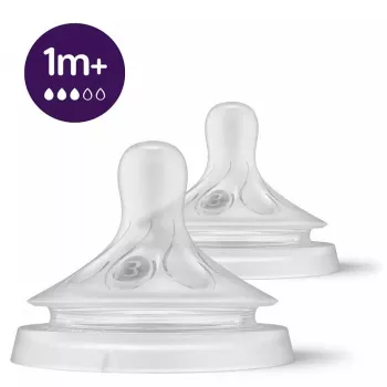 Philips Avent Natural Response tettarella in silicone flusso medio 1M+ (confezione da 2)