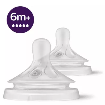 Philips Avent Natural Response tettarella in silicone, flusso molto veloce, 6m+, confezione da 2