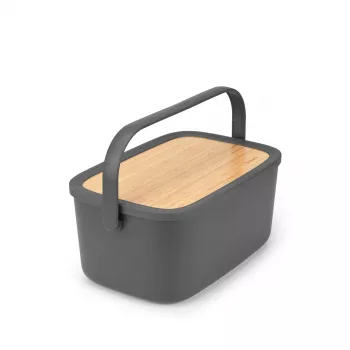 Brabantia Roll Top portapane, grigio scuro opaco, capacità 2 pagnotte, acciaio