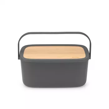 Brabantia Roll Top portapane, grigio scuro opaco, capacità 2 pagnotte, acciaio