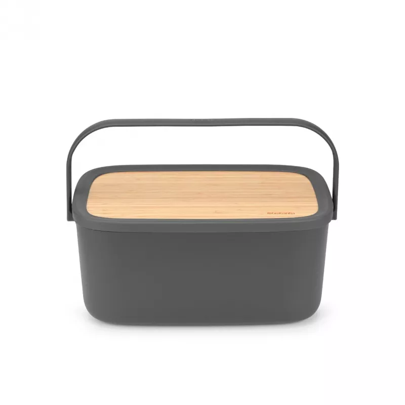Brabantia Roll Top portapane, grigio scuro opaco, capacità 2 pagnotte, acciaio