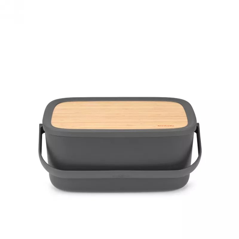 Brabantia Roll Top portapane, grigio scuro opaco, capacità 2 pagnotte, acciaio