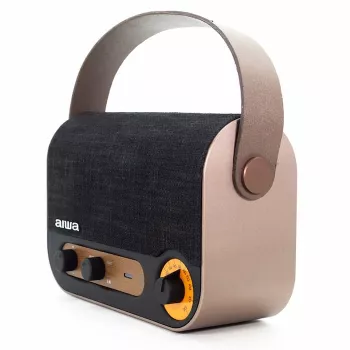 AIWA RBTU-600 radio Bluetooth portatile con FM, USB, AUX-in, MicroSD, batteria ricaricabile