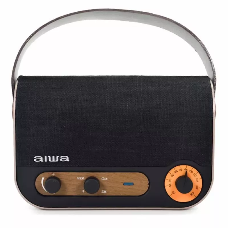 AIWA RBTU-600 radio Bluetooth portatile con FM, USB, AUX-in, MicroSD, batteria ricaricabile
