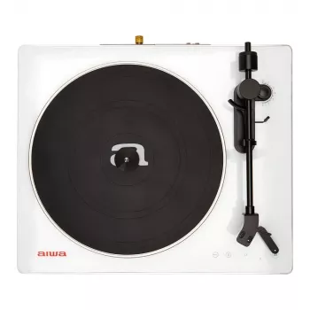AIWA APX-680BT/WT giradischi a trasmissione a cinghia con Bluetooth, registrazione USB e connettività PC - nero