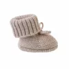 Lodger Slipper Folklore scarpine neonato in lana merino, beige, 0-6 mesi