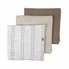 Lodger Swadler Solid Matcha fascia in cotone, birch, 70x70 cm, confezione da 3