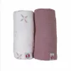 Lodger Swadler Solid Matcha panno in cotone per puck, Powder Rose, 110x110 cm, confezione da 2