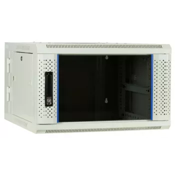DSIT armadio rack a parete 6U con porta in vetro, bianco, 600x600x368 mm DS6606W-DOUBLE