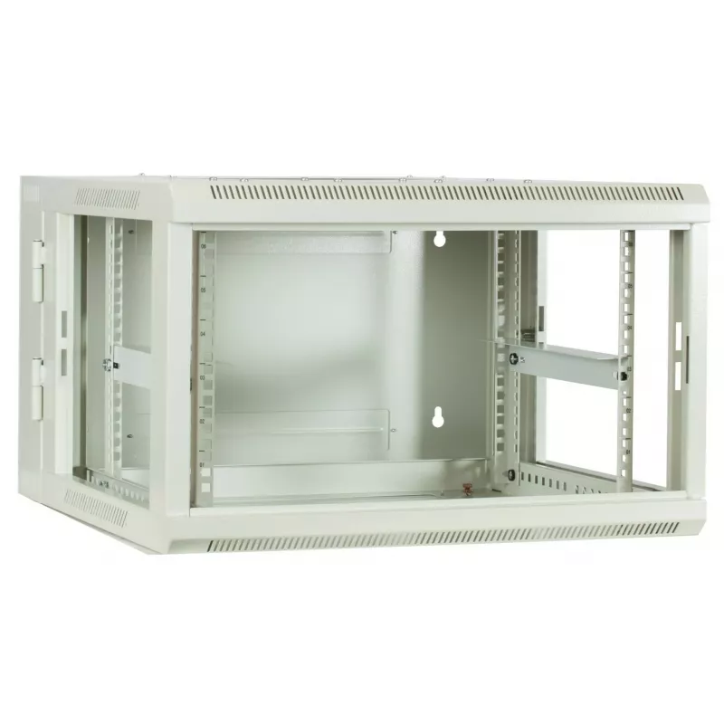 DSIT armadio rack a parete 6U con porta in vetro, bianco, 600x600x368 mm DS6606W-DOUBLE