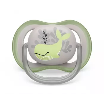 Philips Avent Ultra Air Deco ciuccio, design balena, 6-18 mesi, maschio, confezione da 1