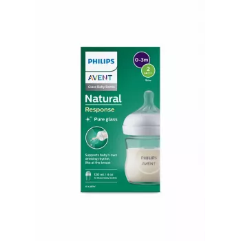 Philips Avent Natural Response biberon in vetro 125 ml con tettarella per neonati, 0m+