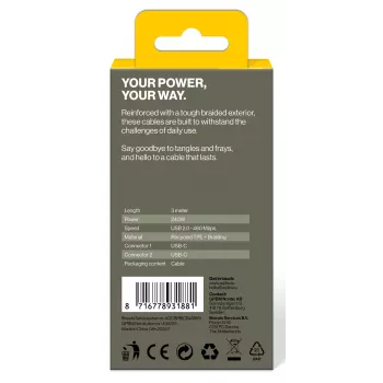 AQIILA cavo di ricarica e sincronizzazione USB-C a USB-C 3 m nero AQCBPBICB4BD881