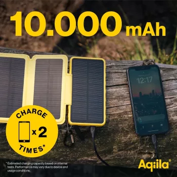 Aqiila Powerbird BS10 powerbank solare 10000 mAh nero e arancione