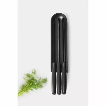 Brabantia Tasty+ set portacoltelli per il cassetto, grigio scuro, 3 coltelli