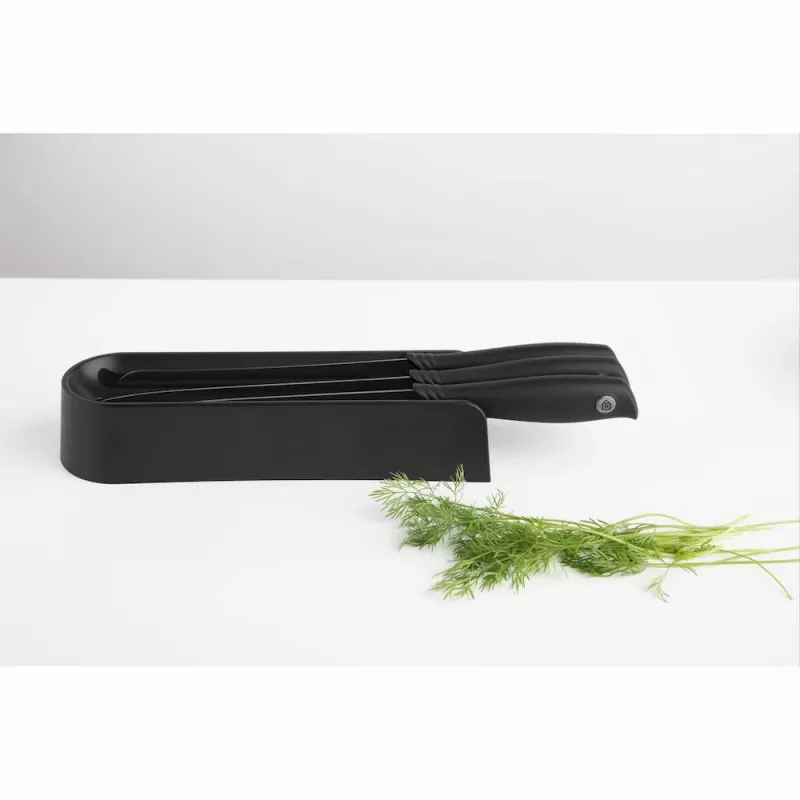Brabantia Tasty+ set portacoltelli per il cassetto, grigio scuro, 3 coltelli
