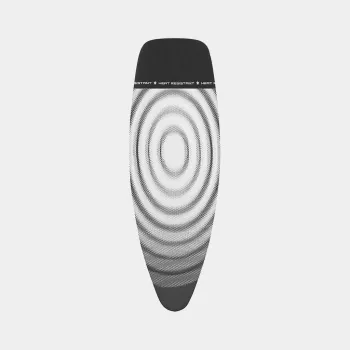 Brabantia copertura per asse da stiro Titan Oval, 135 x 45 cm, taglia D, imbottitura 8 mm, superficie in cotone con schiuma, grigio metallizzato