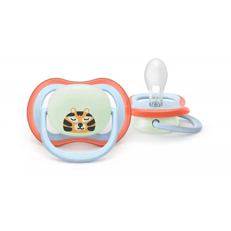 Philips Avent Ultra Air Night ciuccio 0-6 mesi, confezione da 2, luminoso al buio, neutro