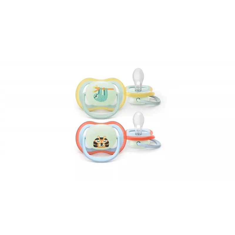 Philips Avent Ultra Air Night ciuccio 0-6 mesi, confezione da 2, luminoso al buio, neutro