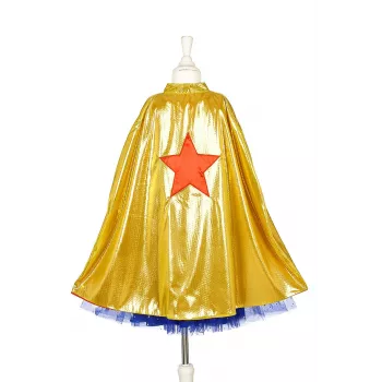 Souza! costume da supereroina vestito con mantello, rosa/oro/blu, 5-7 anni (116-128 cm)