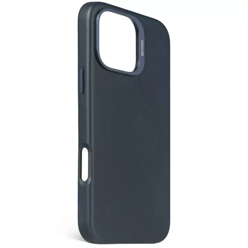 Decoded protezione posteriore in pelle per iPhone 16 Pro Max, compatibile MagSafe, navy