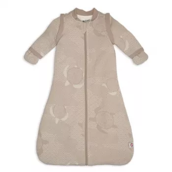 Lodger Hopper Matcha Turtle sacco nanna neonato con maniche rimovibili, beige, 50/62