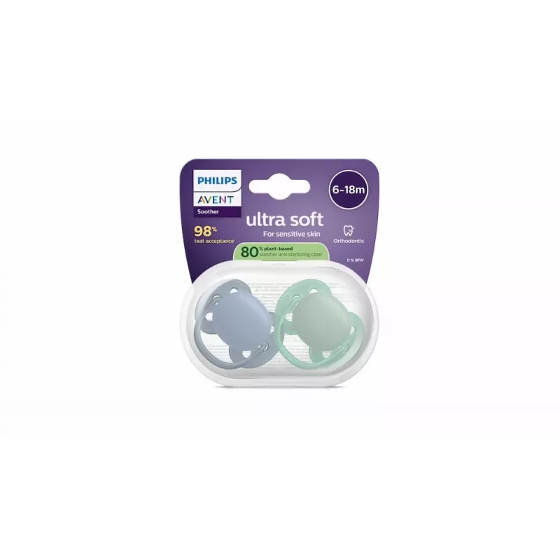 Philips Avent Ultra Soft ciuccio 6-18 mesi, confezione da 2, bambino