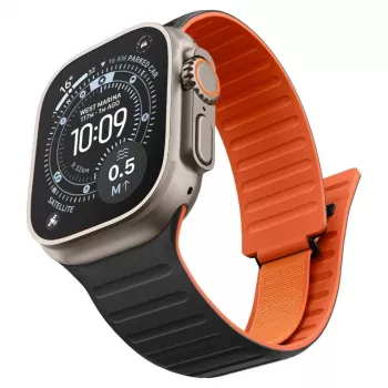 Spigen Athlex Air M cinturino per Apple Watch 8/9/10/11/SE/Ultra (44/45/46/49 mm) - nero/arancione