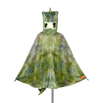 Souza! Costume mantello dinosaurio T-Rex con cappuccio e maschera, verde, 4-7 anni