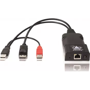 Trasmettitore extender KVM ADDER ALIF101T-DP DisplayPort su Cat5e/6/7 - 2560x1600, USB 2.0, audio, alluminio nero