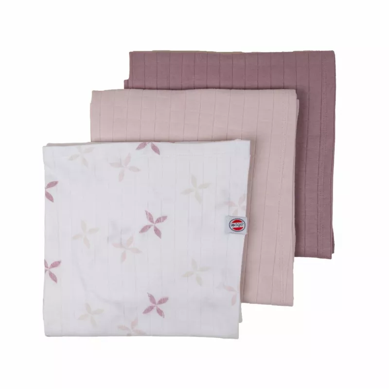 Panno fasciatoio in cotone Lodger Swadler Solid Matcha, rosa, 70x70 cm, 3 pezzi