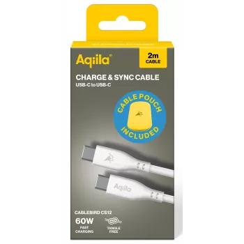 Cavo di ricarica e sincronizzazione AQIILA Cablebird CS12 USB-C a USB-C 2m 60W nero AQCBPBIC2SI829