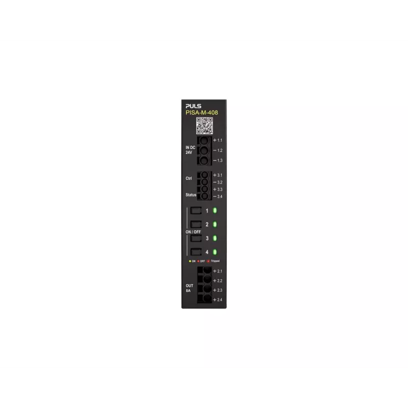 Modulo di protezione selettivo PULS PISA-M-408, 4 canali, 24VDC, 40A, guida DIN