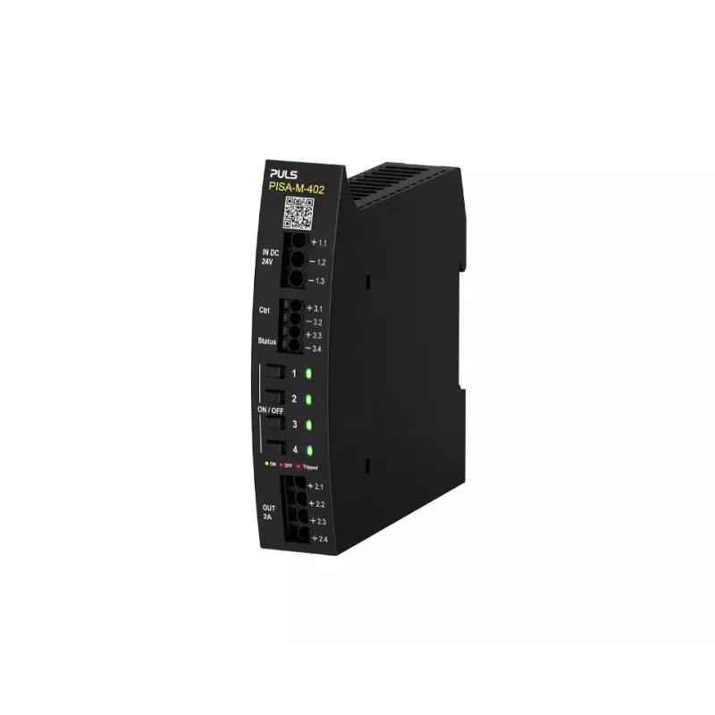 PULS PISA-M-402 interruttore elettronico di protezione, 4 canali, 24 VDC, 8 A per canale, guida DIN