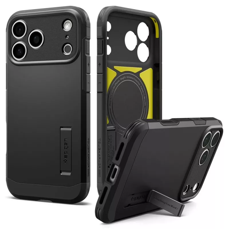 Spigen Tough Armor T custodia MagSafe per iPhone 18 Pro / 17 Pro – nero