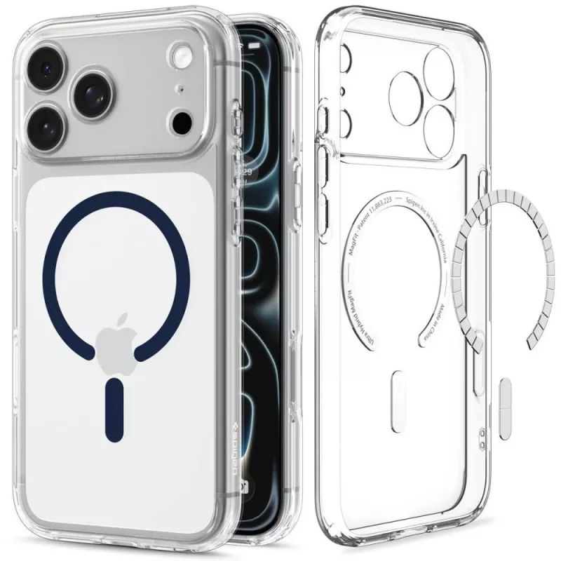 Spigen Ultra Hybrid custodia MagSafe per iPhone 17 Pro Max / 18 Pro Max - trasparente/blu intenso