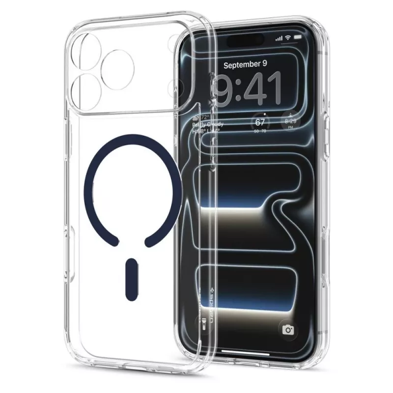 Spigen Ultra Hybrid custodia MagSafe per iPhone 17 Pro Max / 18 Pro Max - trasparente/blu intenso