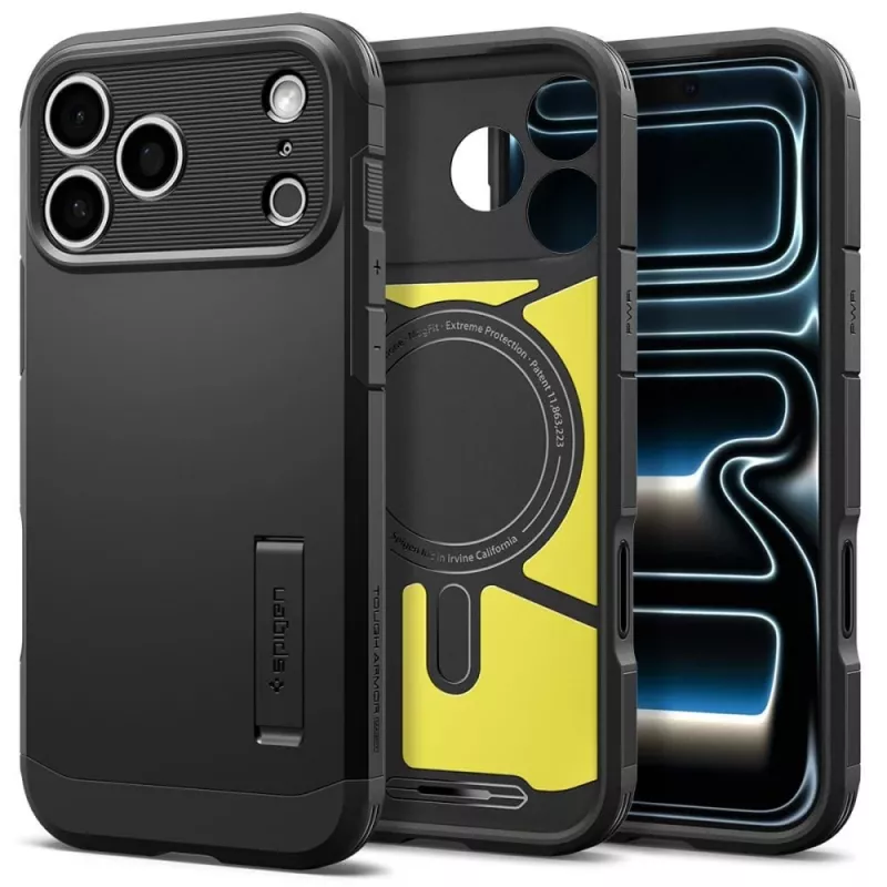 Custodia Spigen Tough Armor T MagSafe per iPhone 17 Pro Max / 18 Pro Max – nero