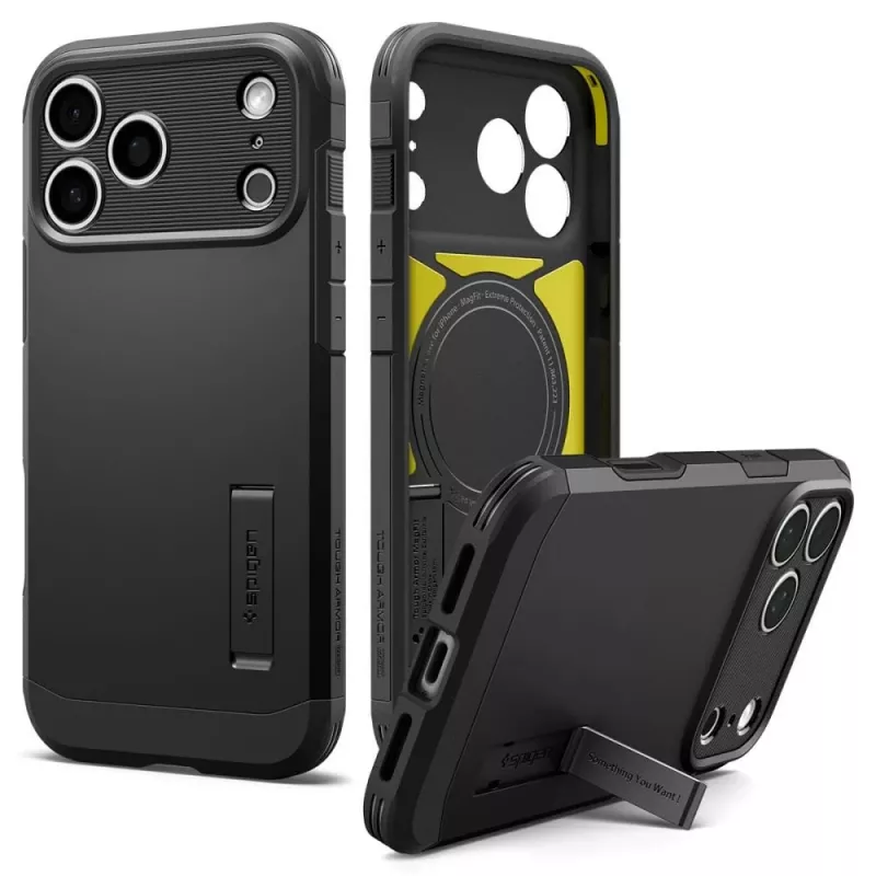 Custodia Spigen Tough Armor T MagSafe per iPhone 17 Pro Max / 18 Pro Max – nero