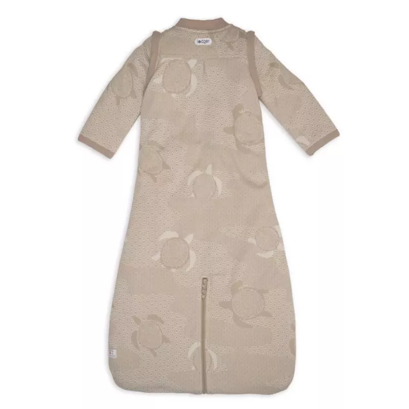 Lodger Hopper Matcha Turtle sacco nanna per neonato con maniche rimovibili, beige, 68-80 cm