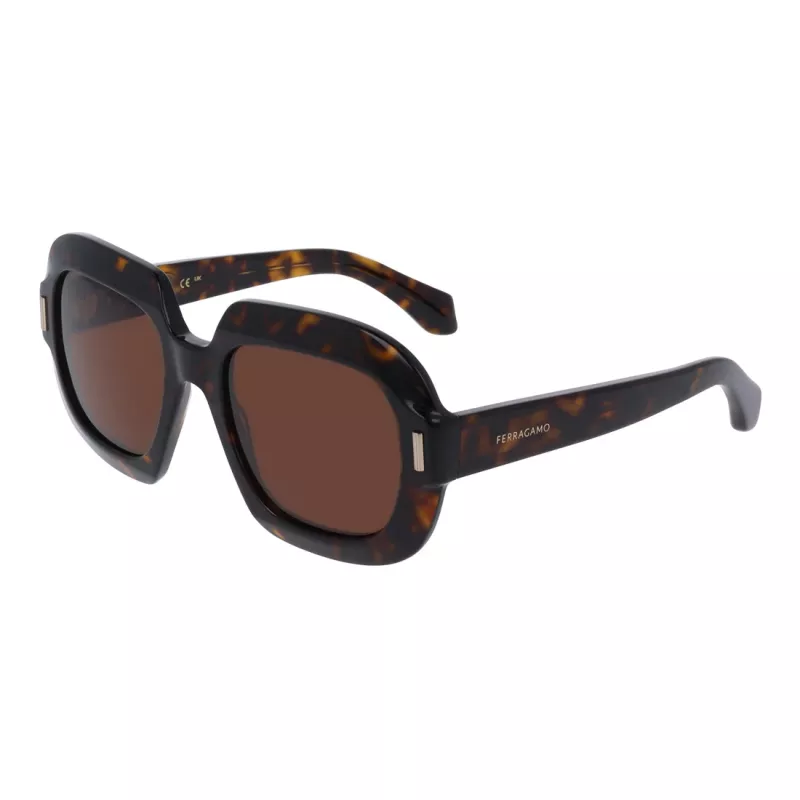 Ferragamo SF2068SE-242 Occhiali da sole donna cat-eye, Havanna/Marrone Gradient, 54mm