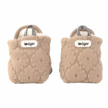 Lodger Slipper Folklore Fleece Scarpine neonato, Beige, 12-18 mesi